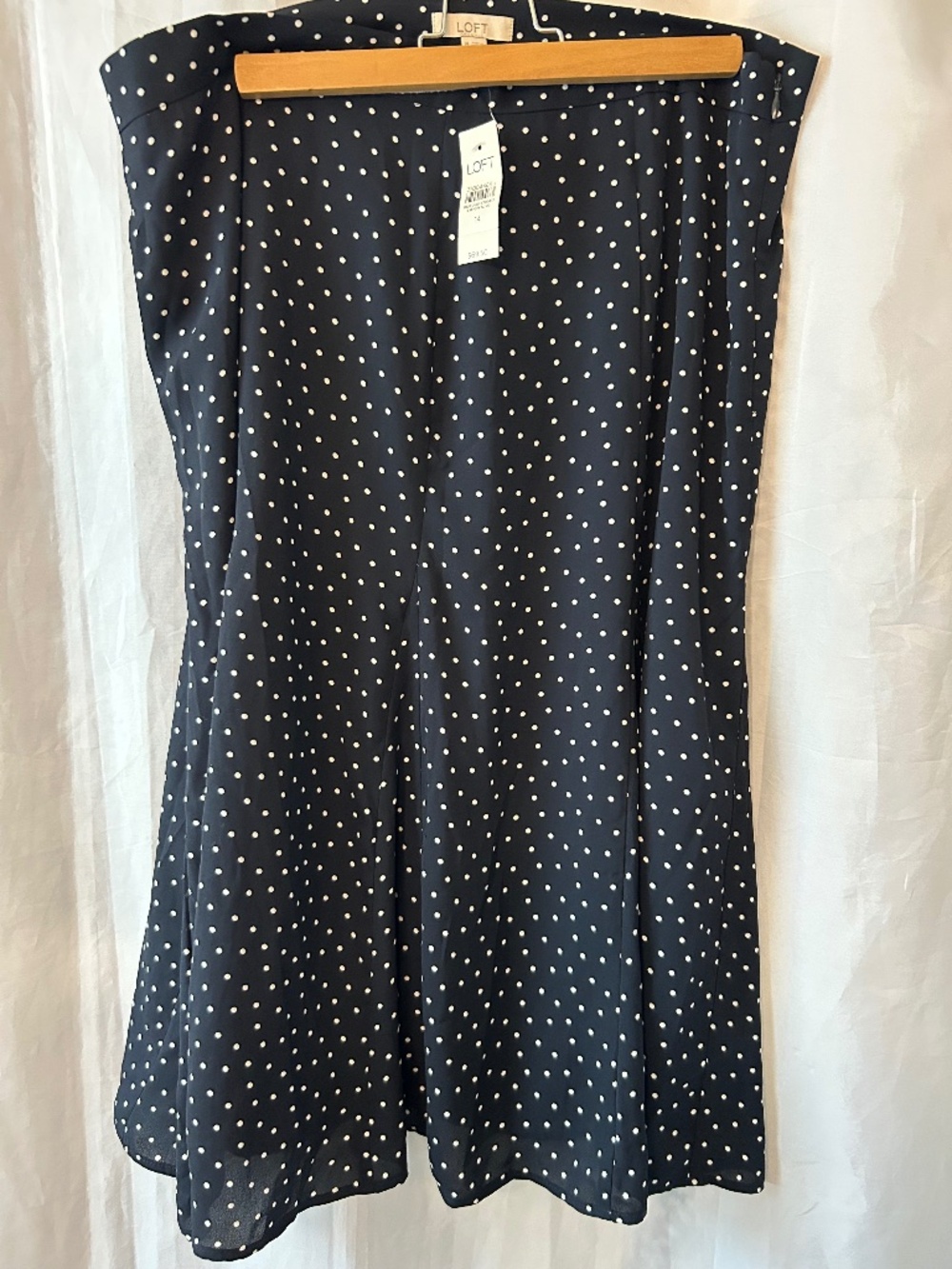 LOFT midi polka dot skirt, size 14 NWT